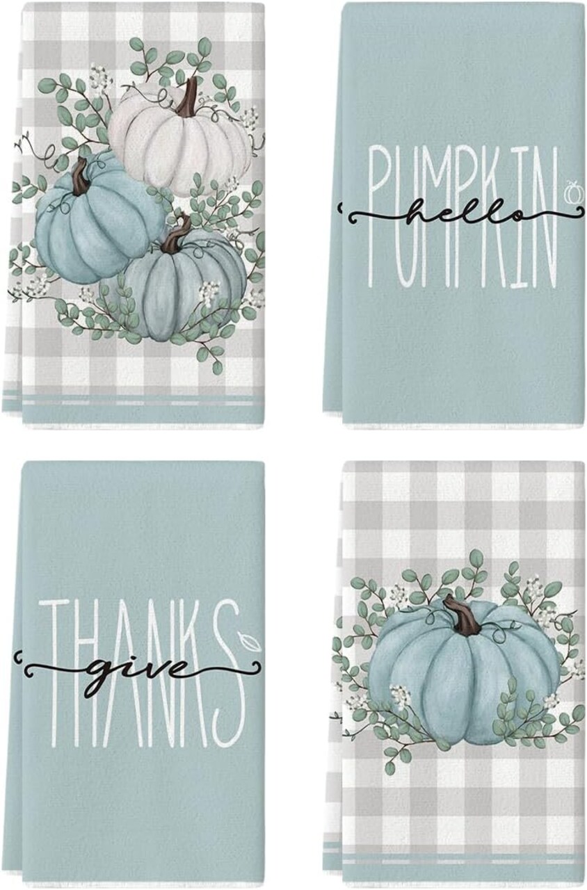 Hello Pumpkin Fall Kitchen Towels Dish Towels, 18x26 Inch